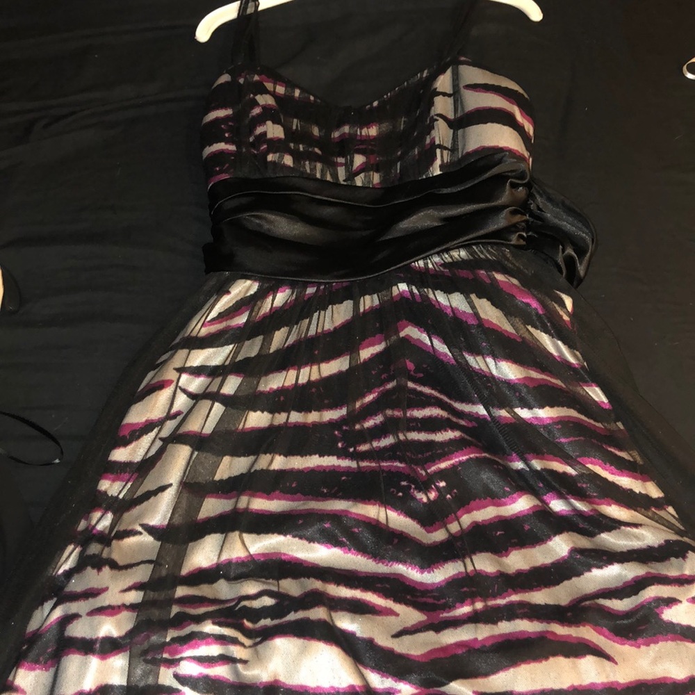 Black/White/Pink Zebra prom dress